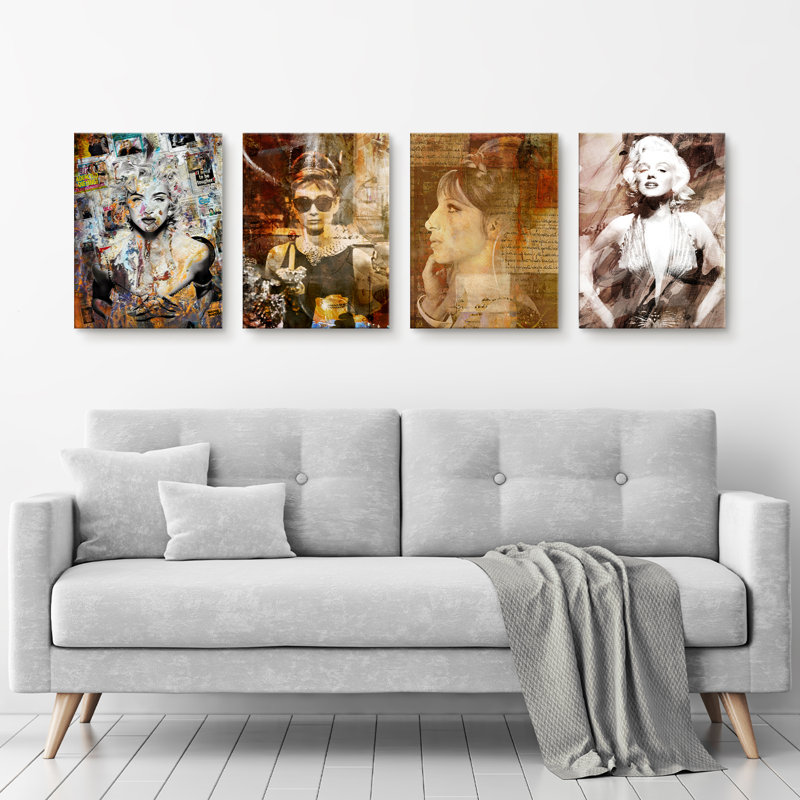 Divas-impression d’art graphique sur toile 4 pièces