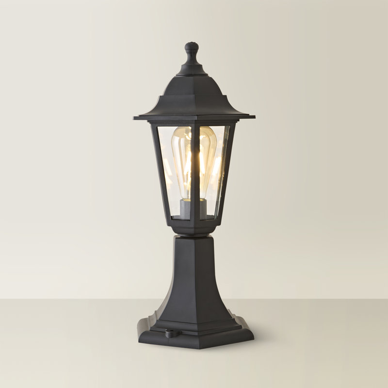 Yuliana Transparent Post Lantern, Black