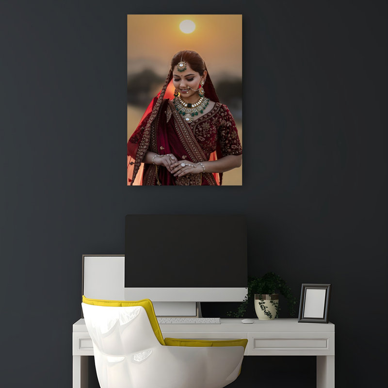 Indian Bride Sunset, H 18 po x l 12 po