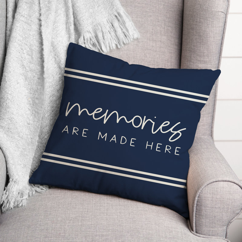 Housses de coussin carré d’extérieur en forme de mémoires, Bleu