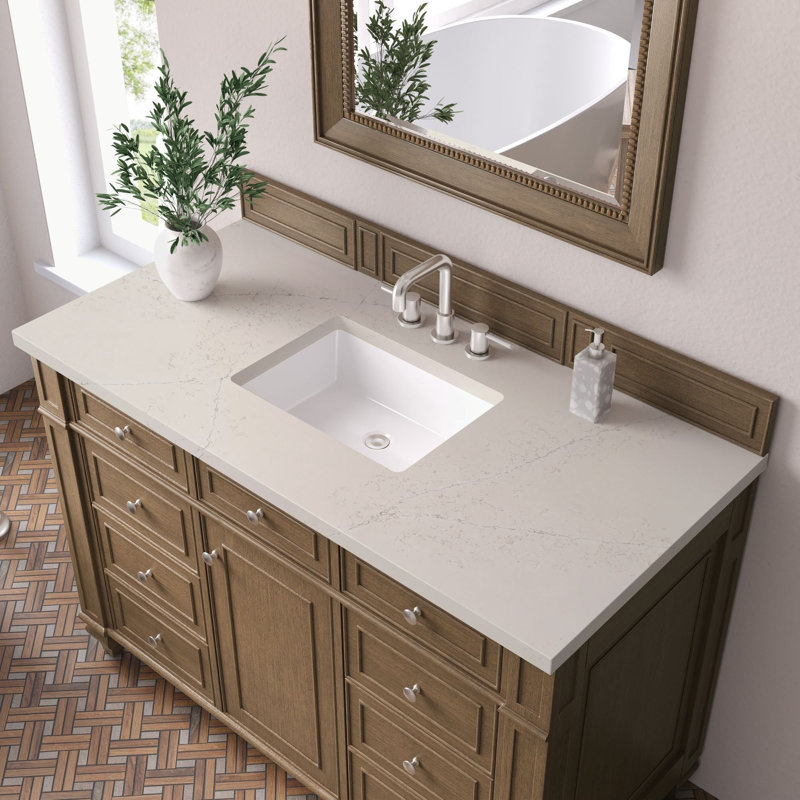 Bristol 60'' W Single Vanity, Saddle Brown, Siberian, 8" Widespread