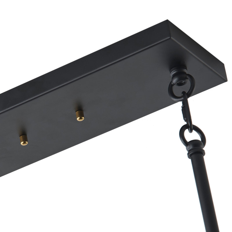 Luminaire suspendu en verre noir mat à 8 lampes réglable