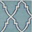 Tapis en laine / coton tissé à la main à plat Rodgers en ivoire / bleu clair-567005951