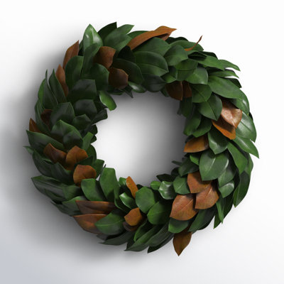 Barrigan Handcrafted Faux Magnolia Metal Wreath