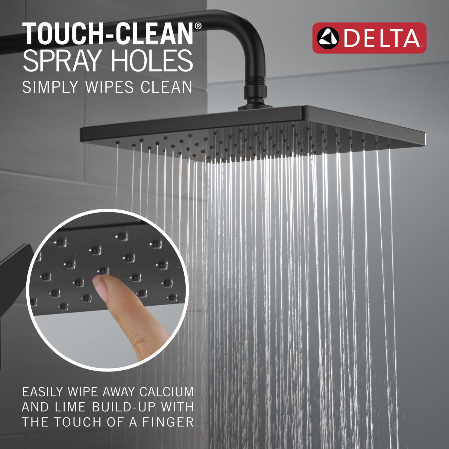 Raincan Square Tub and Shower Faucet Set, Matte Black