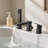 Roman Tub Faucet, 3 Hole Waterfall Bathtub Faucet, Widespread Roman Tub Faucets with Shower Head & 1 Handle, Romans Bathtub Faucets for Pet Washing, Adult Bathing, Matte Black, Dual Water Flow