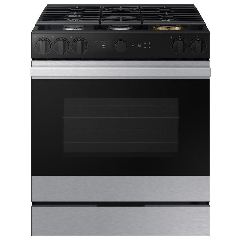 Samsung Bespoke Smart Slide-In Gas Range, Stainless Steel
