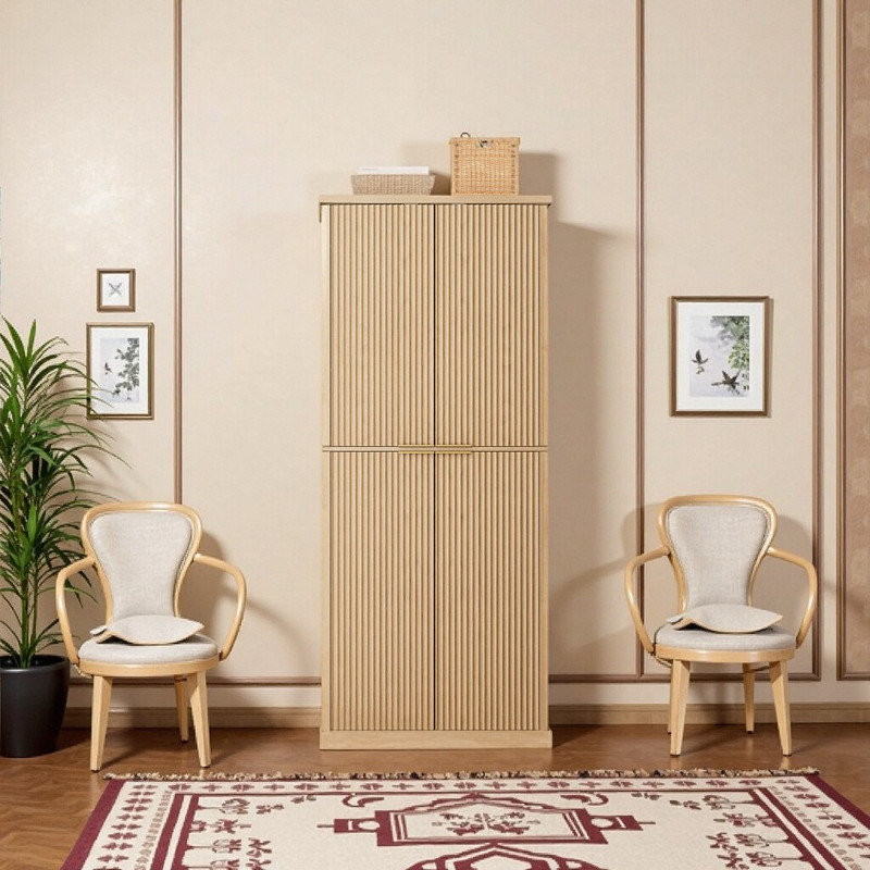Rangement en bois 72 po avec tablettes, Chêne