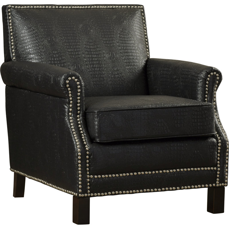 Aleshia 28.3" Wide Armchair, Faux Leather Black