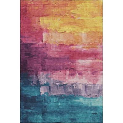 Premium Machine Washable Elize AMF1473 Abstract Rug