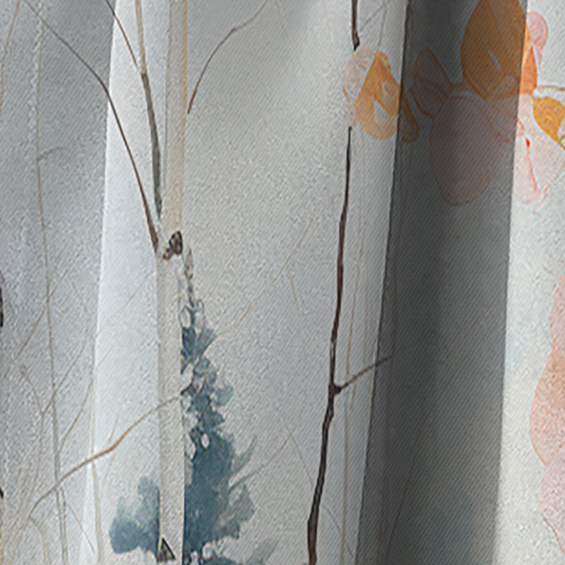 Birch Woods Spring Awakening VI - Rideau en bouleau - Rideau occultant à motif floral - 1 panneau, L 52 po x L 84 po