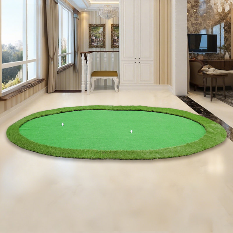 Grand tapis de golf ovale ovale vert de pratique de golf pour l'intérieur et l'extérieur