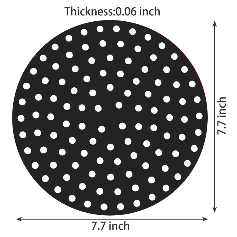 2Pcs Tapis de silicone pour friteuse à air 7,7 pouces