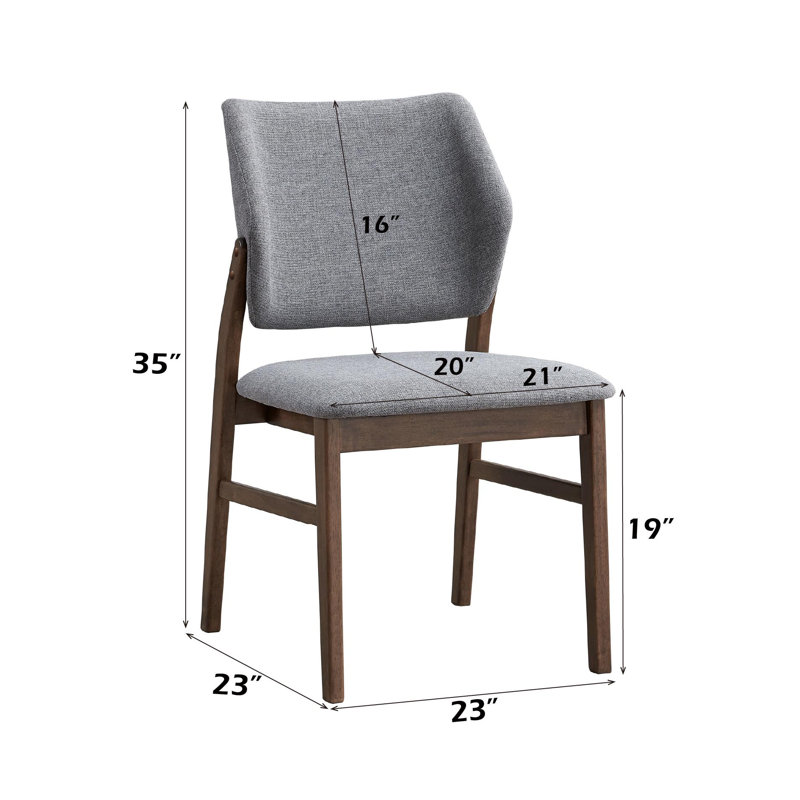 Ensemble de 2 chaises d'appoint Sarha en tissu gris clair et finition noyer