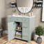 Meuble-lavabo vert 36 po avec rangement moderne
