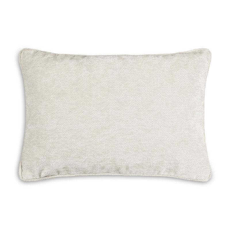 Velvet Lumbar Pillow Cover & Insert, Ivory