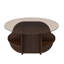 Table basse ronde avec rangement, avec centre de rangement de style campagne moderne 31,5 pouces