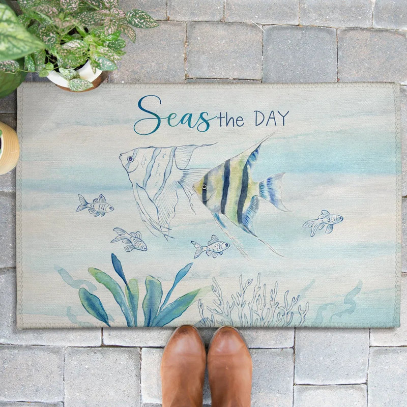 Tapis d'extérieur Great Blue Sea, L 36 po x L 60 po