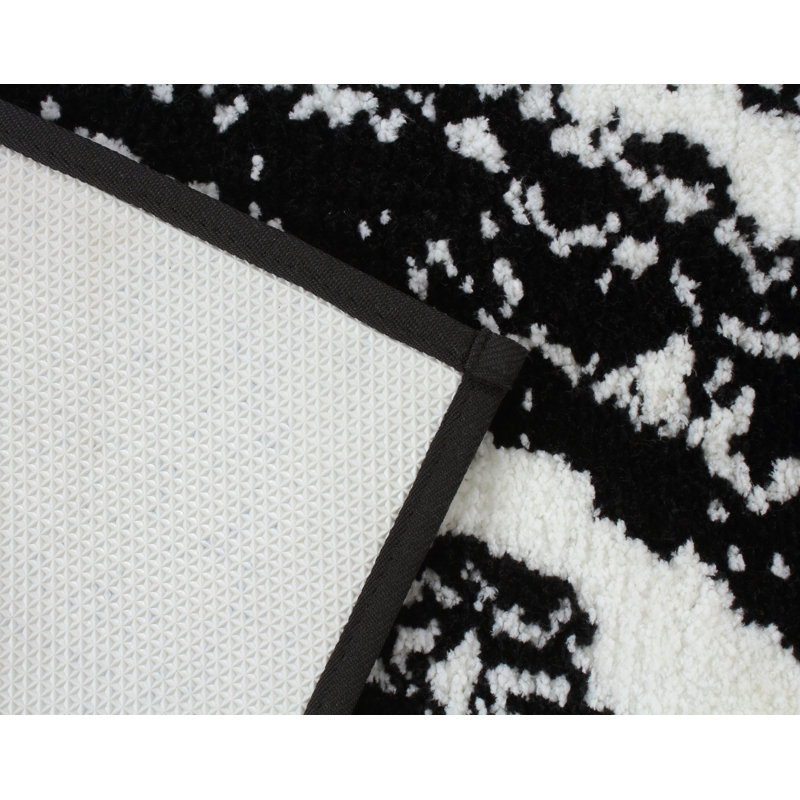 Chesapeake Marble Micro Knitted Bath Rug - 24"x40", Black