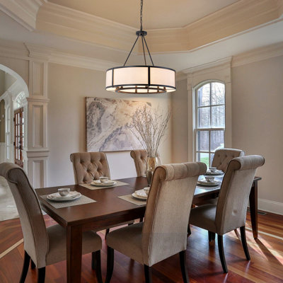 6-Light Fabric Drum Chandelier