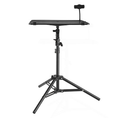 Projector Stand, Laptop Stand Tripod Adjustable Height from 26.97 to 63 in, Portable Projector Tripod Stand with Tray & Gooseneck Phone Holder, for Ou
