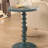 Blue circular wooden side table-846018574