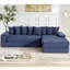 Canapé modulaire surdimensionné en nuage, canapé en L, canapé-lit convertible au sol, sans assemblage, huit coussins, sac à magazines 3 en 1, velours côtelé, bleu-984085203