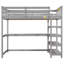 Lit mezzanine avec tablettes de rangement et bureau sous le lit, poste de travail compact en bois massif-916007045-916007044