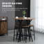 Repas industriel 5, peu encombrant pour le pub et la cuisine, brun noir. 4 tabourets de table ronde, une chaise pouvant supporter un poids de 220 lb, une table de 132 lb et des chaises, des tabourets, supportent une charge