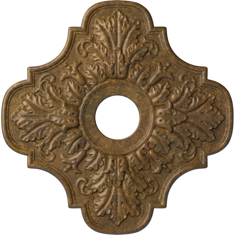 Endurathane Peralta Ceiling Medallion, 17 3/4"OD x 3 3/4"ID x 1"P (Fits Canopies up to 4 5/8"), Hand-Painted Rubbed Bronze Finish