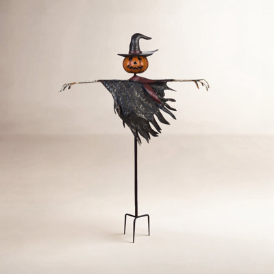 Jack-O'-Lantern Scarecrow Garden Stake