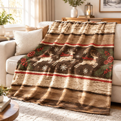 Couverture en molleton Cozy Christmas Reindeer