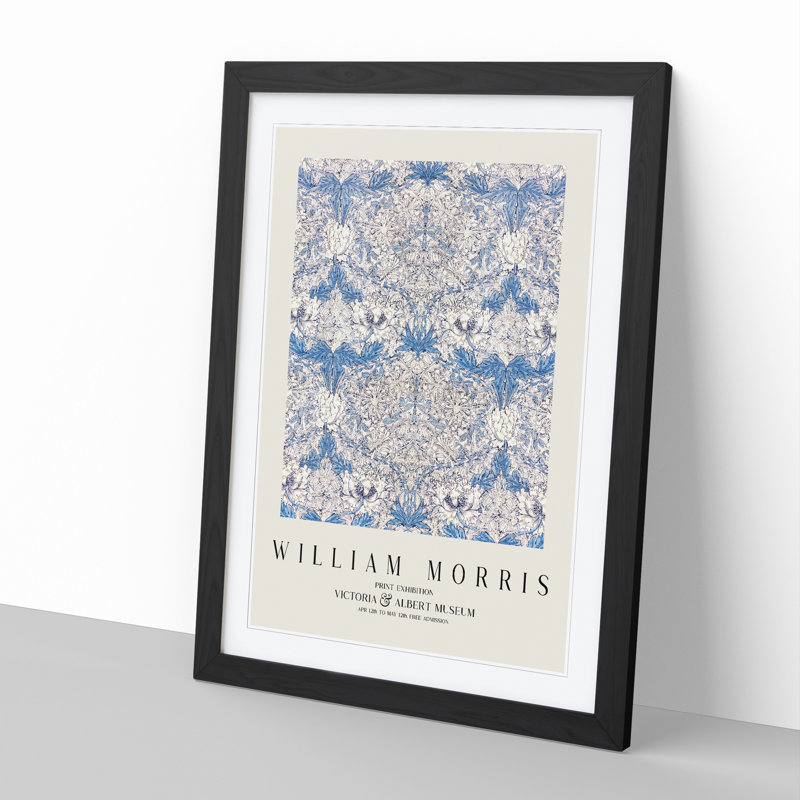 Honeysuckle Vol.1 by William Morris - Picture Frame Painting, Black Framed, 36cm H x 27cm W x 2cm D