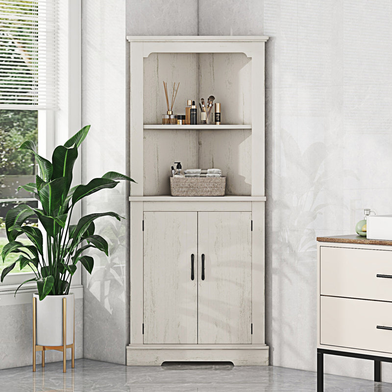 Grande armoire d'angle avec portes pour le salon, Beige