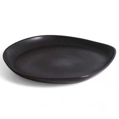 Plat de service rond en grès