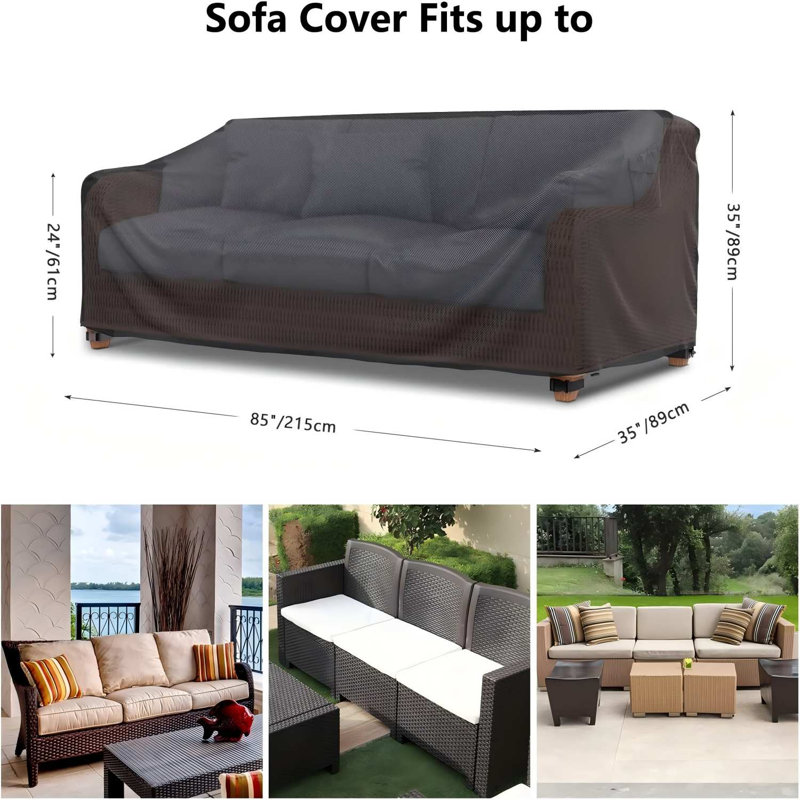Housse d'extérieur pour canapé de patio, protecteur de mobilier de jardin résistant à l'eau avec sangles réglables, plusieurs tailles disponibles