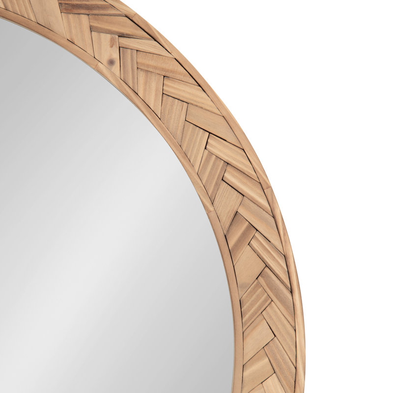 Frony Round Pieced Wood Wall Mirror