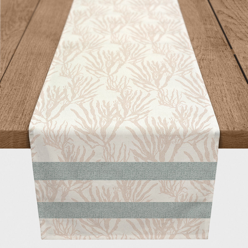 Marblehead Rectangular Striped Table Runner, 90" x 16", Pink