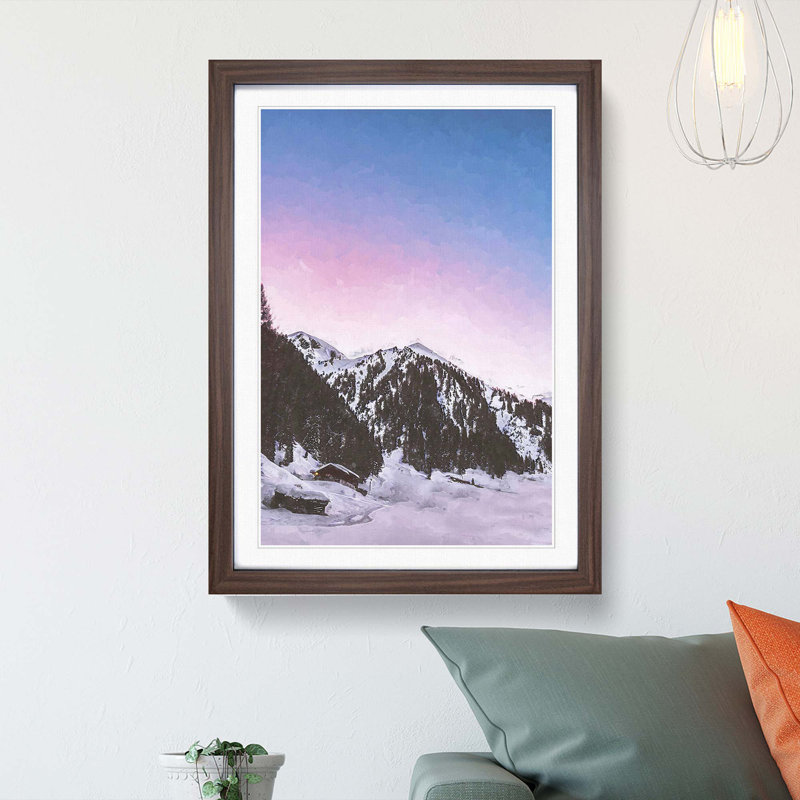 Mountains in Weissenbach Italy in Abstract - Framed Print, 36cm H x 27cm W x 2cm D, Walnut Framed