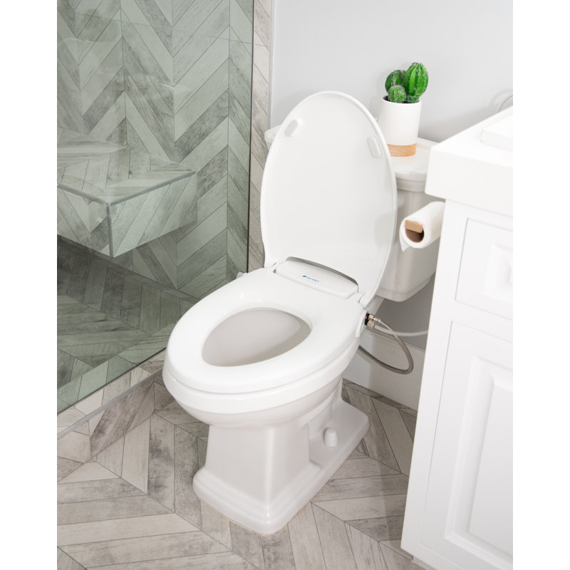 Siège de toilette de bidet non électrique EcoSeat S102, blanc rond, Round