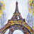 Paint Splash Eiffel Tower Square Pillow Cover & Insert-74365851-74364791