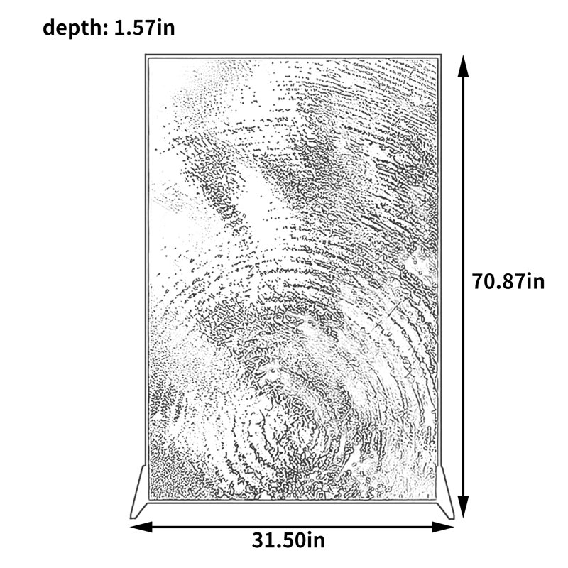 Janet, 70.87" H x 31.5" W x 1.57" D, Brown/Gold