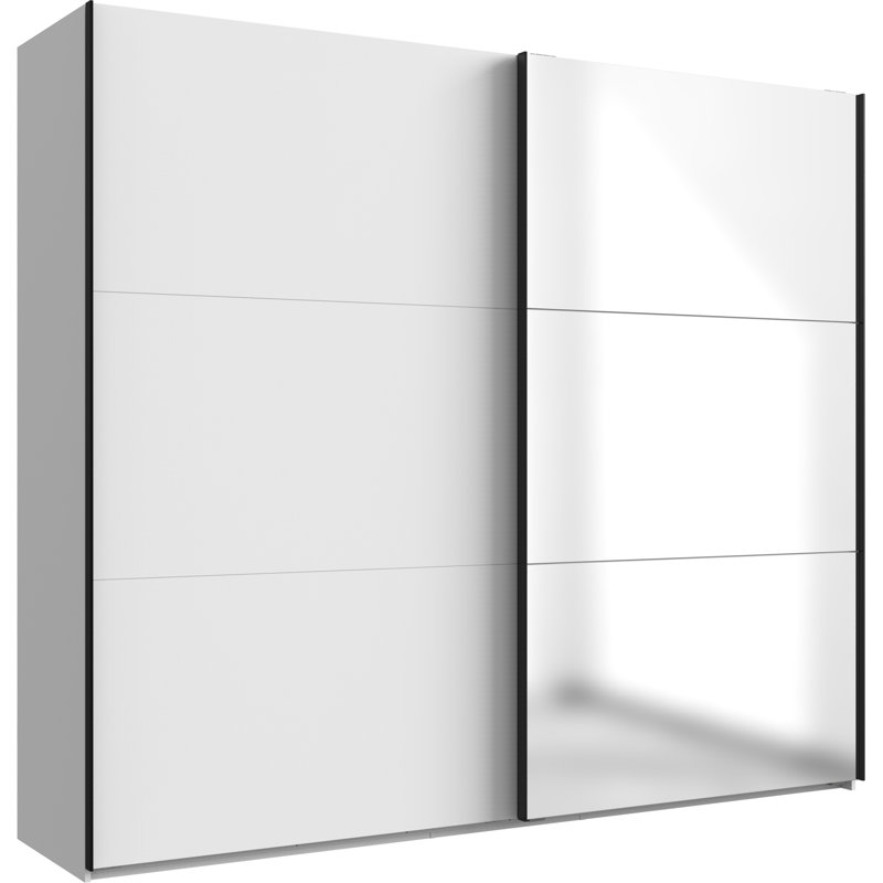 Guardino 2 Door Wardrobe, White, 216cm H x 250cm W x 65cm D