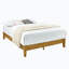 Lit double plateforme en bois avec pieds chanfreinés plateforme