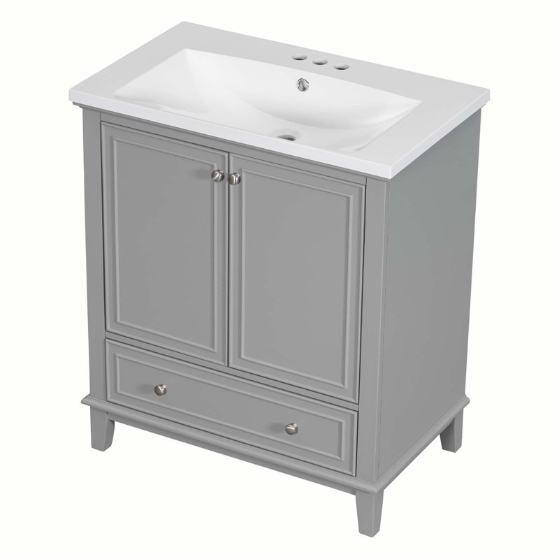 Base de meuble-lavabo simple 30 po seulement, Gris