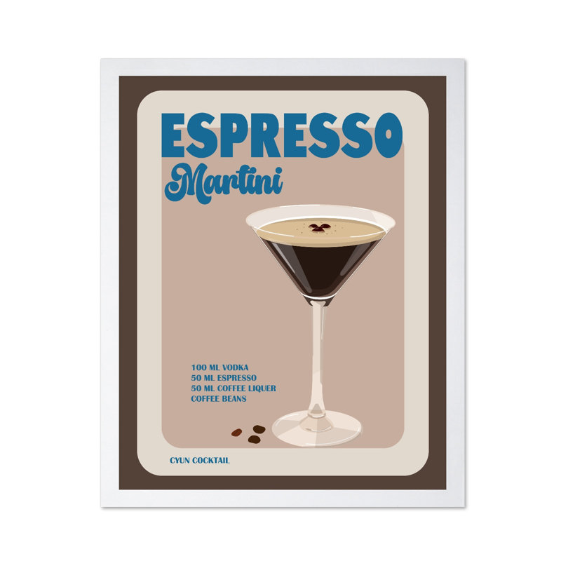 Recette Espresso Martini, Affiche, Encadrement blanc, H 11 po x l 14 po