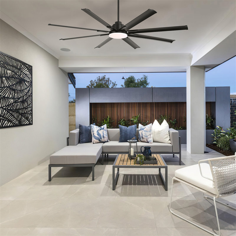 84 Inch Modern Large Design Ceiling Fans With Smart Remote Control 8 Fan Blades For Living Room, 84" Wide