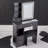 29.2" Small Size Left Drawer Desktop Vanity Table With Cushioned Stool,Large Sliding,Touch-Control