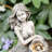 22.25"H 4-Tiered Concrete Mermaid Polyresin Outdoor Fountain With Pump And LED Light (KD)