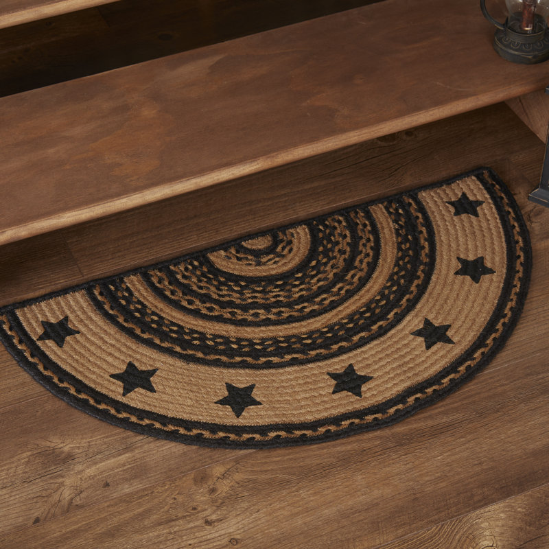 Tapis noir / brun clair tressé à motif géométrique Anzla